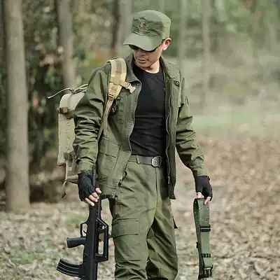 Military fans combat training suit jacket long sleeve military green shirt camouflage uniforms spring and autumn men's work clothes Tide men's top