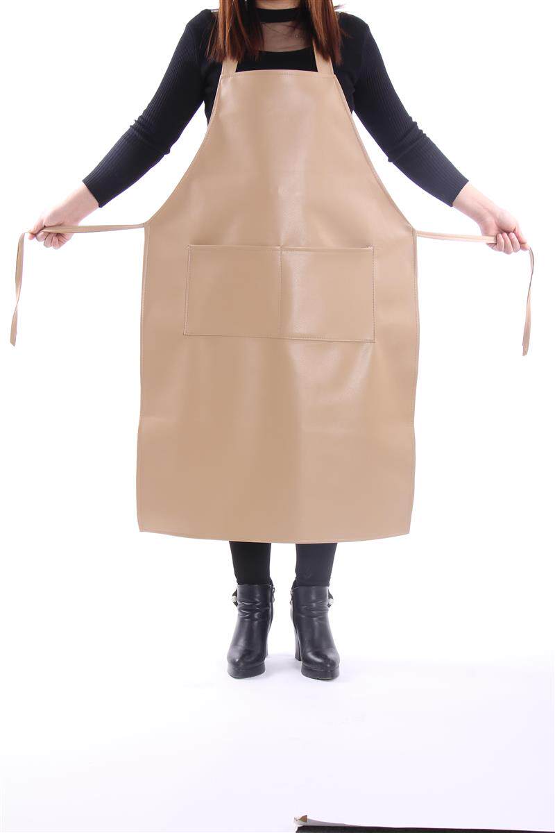 Washing dishes work white black thickened without falling off the skin Large waist waterproof oil-proof leather PU apron hotel kitchen