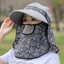 Face-covered sunscreen hat children early spring summer anti-ultraviolet face sun mask mask big edge foldable sun hat