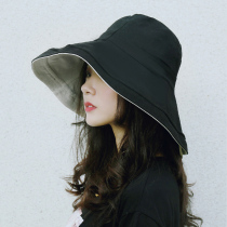 Japanese face-covering sun hat lady summer big eaves fisherman hat Korean version of wild shade art sunscreen hat