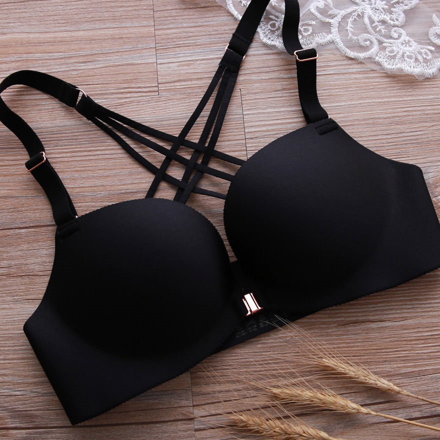 đồ lót sexy trước nút áo ngực ngực nhỏ của phụ nữ mới tập trung đầu dày để ring hỗ trợ thép thiết lập duy nhất mảnh