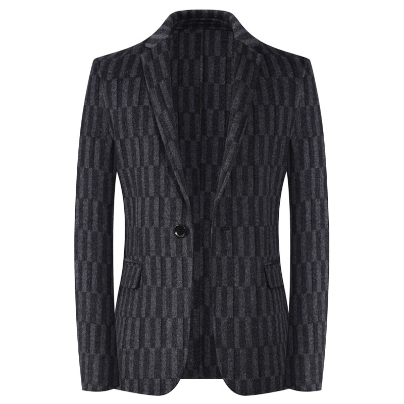 What about the wool, the male short and the double face, the little west suit Korean version casual men's cashless suit fur coat?