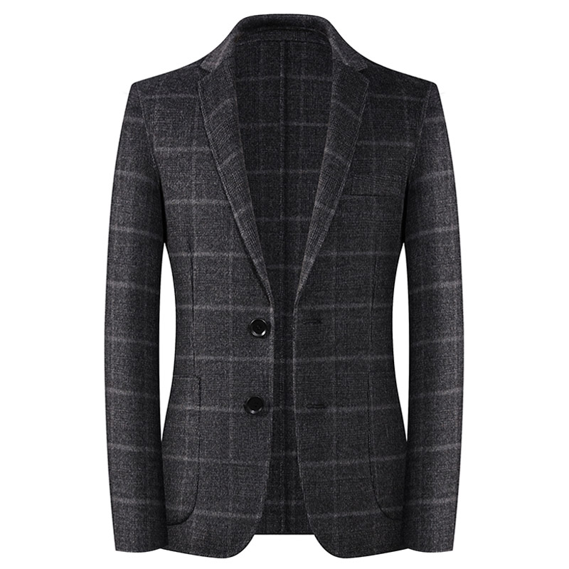 Autumn and winter shorts Double face The big coat men's small western dress is being fitted with wedding clothes bridegroom to suit the wool of the wool.