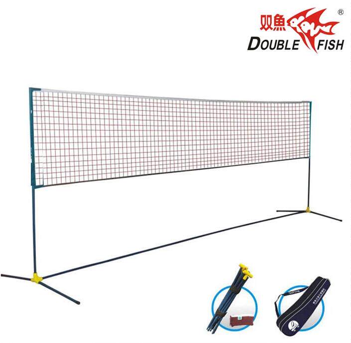 Double Fish Ginock Badminton Net Rack Simple Folding Bracket Sub Portable Standard Competition Net Post