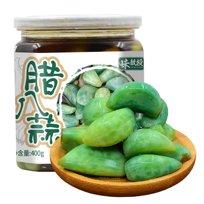 味教授 腊八蒜绿蒜糖蒜醋泡大蒜山东特产自制腌泡大蒜头400g