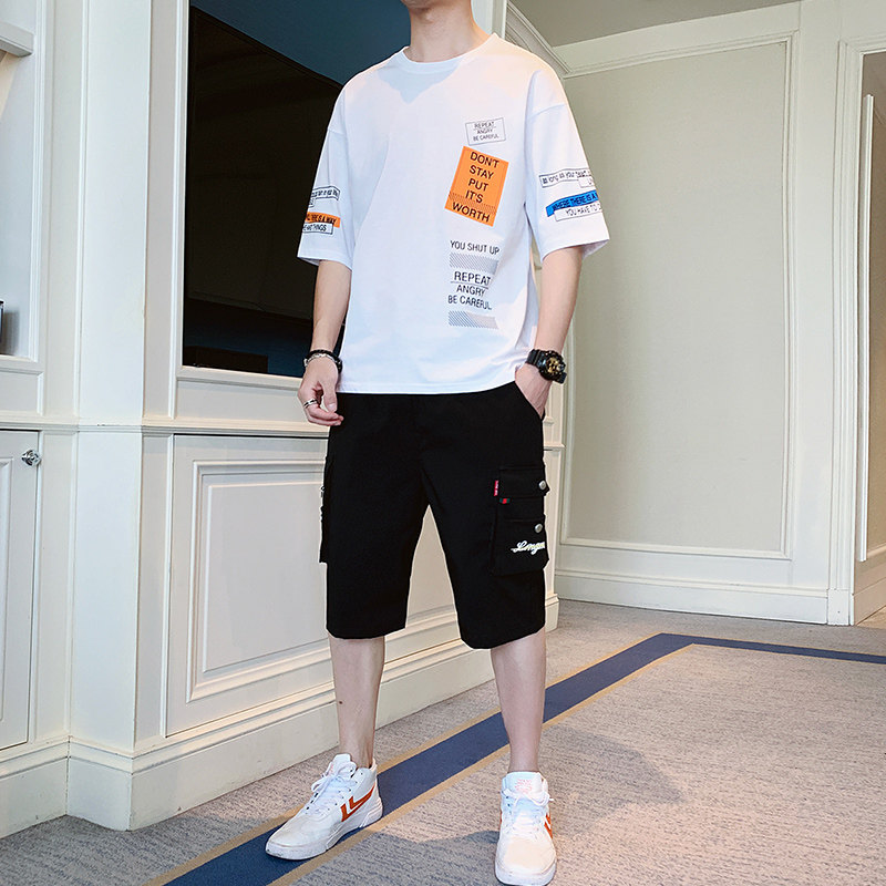 2022 New Men Summer Summer Senior High School Student Handsome Summer Teen Young Child Short Sleeve T - Shirt Men