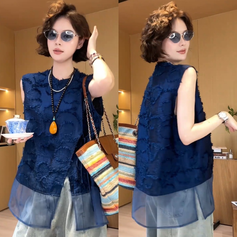 Korean Style Fashionable and Elegant Tassel Sleeveless Shirt for Women, Loose and Versatile, Stylish and Casual, Chinese Style Vest Top