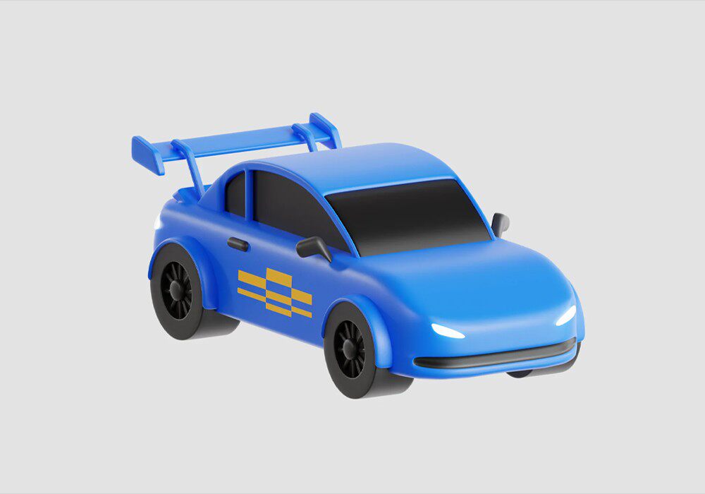 【3D模型】迷你蓝色赛车3D模型-PoseAe视频创意库