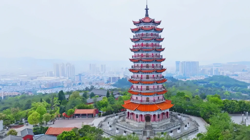 【实拍视频】云南楚雄州福塔公园中国第一福塔航拍视频素材-PoseAe视频创意库