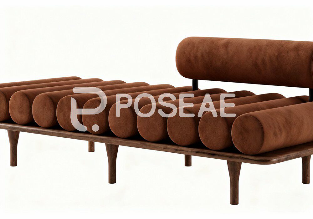 图片[1]-【3D模型】棕色圆柱创意沙发 3D 模型-PoseAe视频创意库
