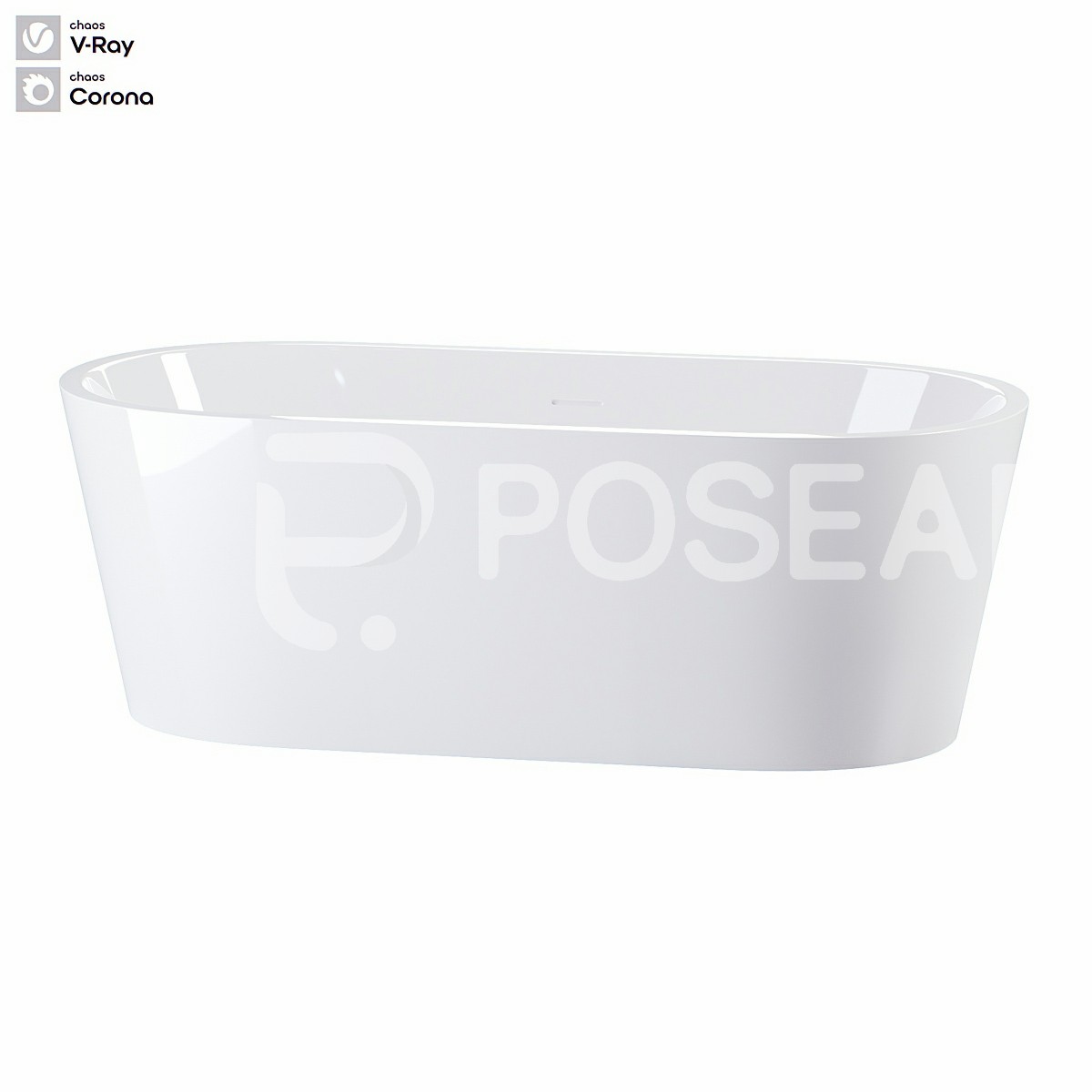 【3D模型】白色浴缸模型-PoseAe