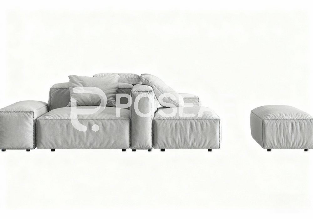 图片[1]-【3D模型】浅灰模块组合沙发 3D 模型02-PoseAe视频创意库