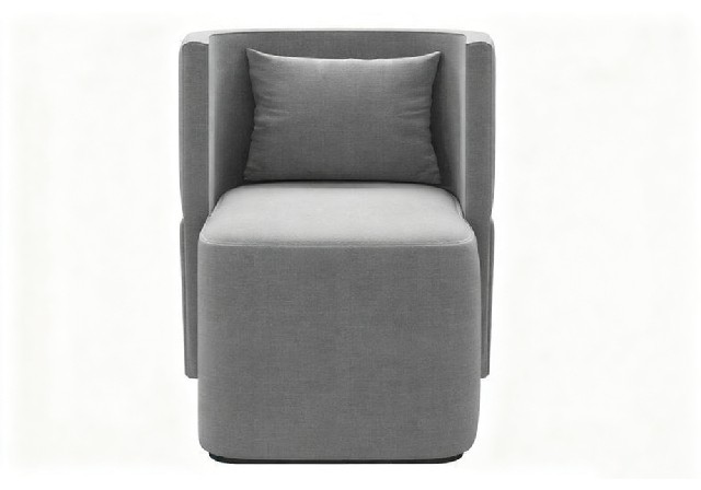 【3D模型】浅灰布艺休闲椅 3D 模型-PoseAe