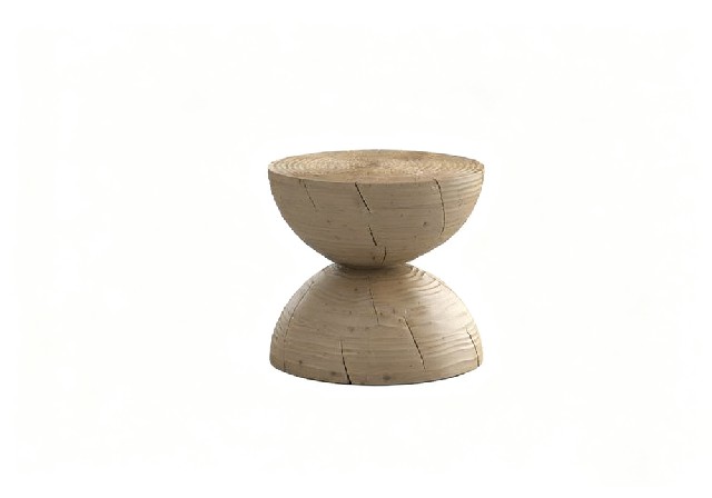 【3D模型】原木双弧凳 3D 模型-PoseAe