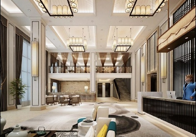 【3D模型】酒店大堂 3D 模型-PoseAe