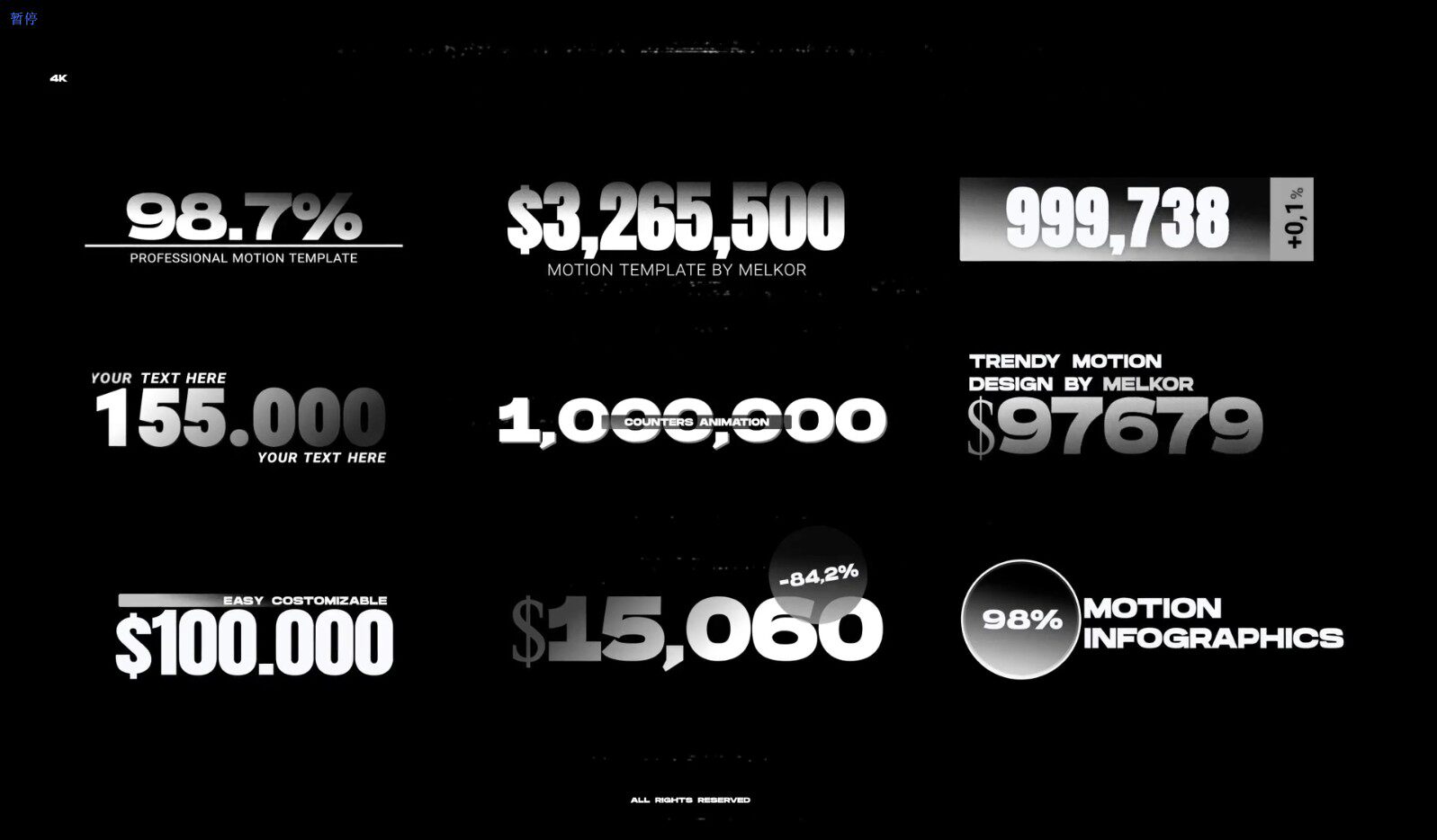 【PR模板】动态计数器进度条PR模板-PoseAe视频创意库