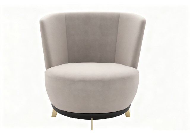 【3D模型】浅灰绒面休闲椅 3D 模型-PoseAe