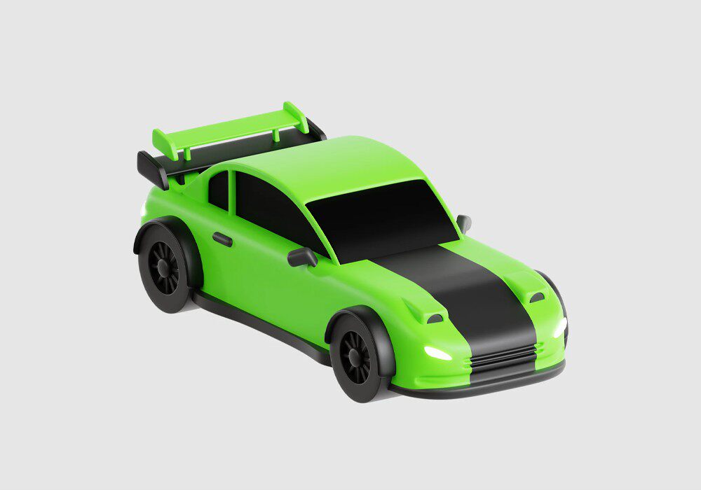 【3D模型】绿色迷你跑车3D模型-PoseAe