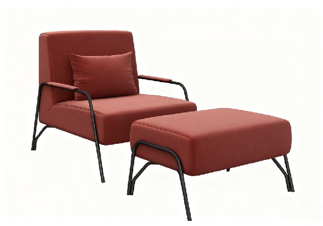 【3D模型】红棕休闲椅凳组合 3D 模型-PoseAe