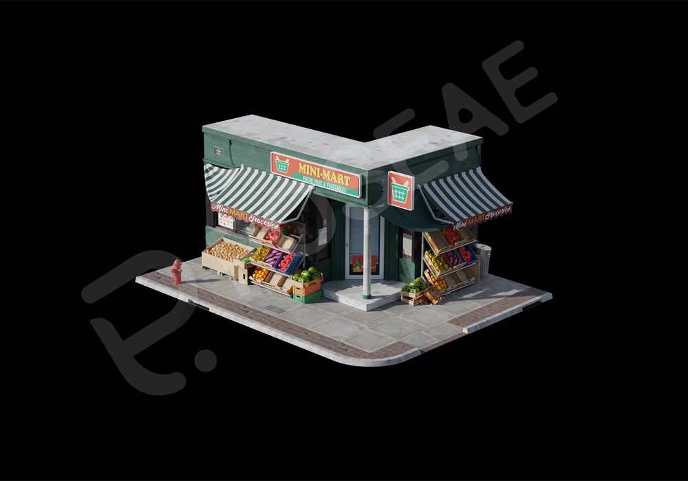 【3D模型】迷你小超市3D模型-PoseAe