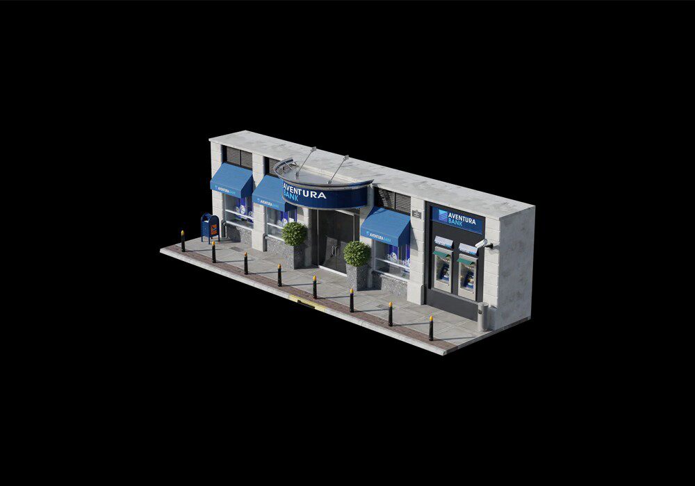 【3D模型】银行3D模型-PoseAe