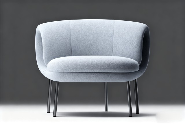 【3D模型】浅蓝布艺休闲椅 3D 模型-PoseAe