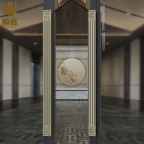 Chinese luxury gate handle imitation antique bronze glass door handle solid wood door Sliding Door Armrest Custom Engraving Handle