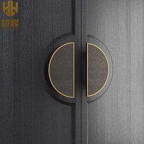 Upgrade with Chinese imitation antique bronze semi-circular gate handle storefront glass door sliding door circular door handle custom-made