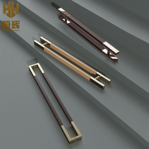 Glass door handle Chinese style large door handle custom Xiangyun rose gold titanium gold back grain double door door door handle