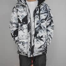 TNFGORETEX 1996 Korean edition black and white snow mountain paneling down jacket white duck down hooded thermal jacket for men and women