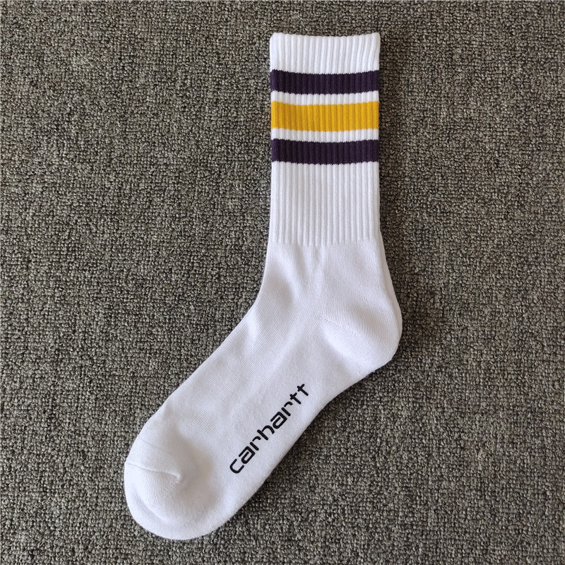 New White 01New products Kahart carhartt men and women thickening Towel bottom Solid color Chaopai Embroidery High tube motion work clothes Socks