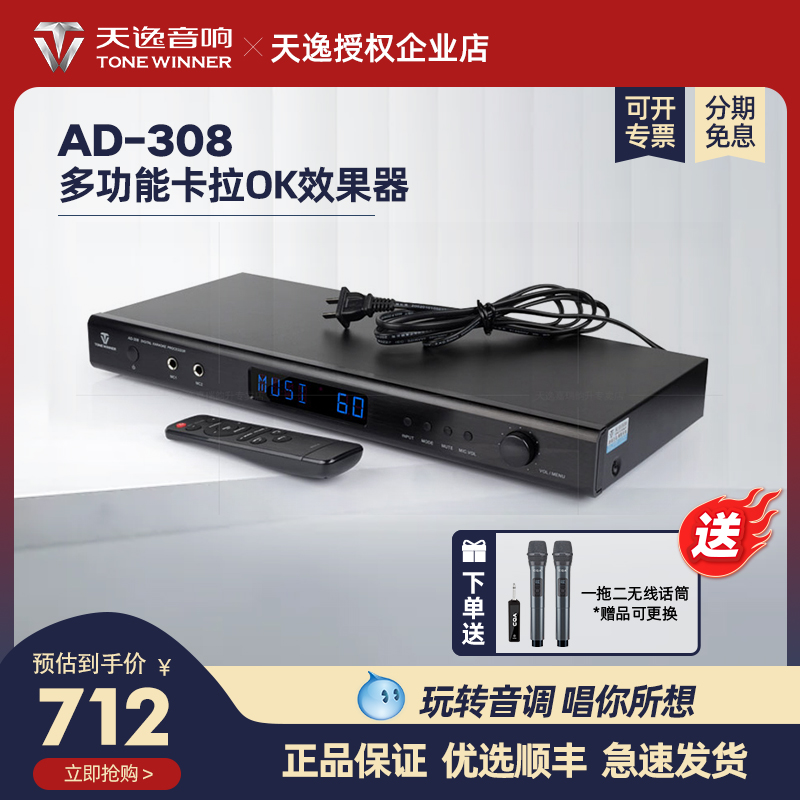 Winner Tianyi AD-308 Professional Karaoke Reverberator Home KTV Digital Pre-Effect