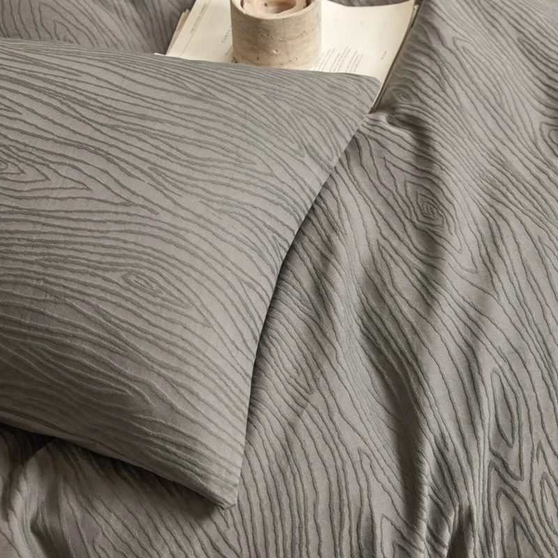 Simple Solid Color Jacquard Four-Piece Set, Light Luxury and High-End Feel, Pure Cotton 100% Cotton Duvet Cover, Bed Sheet, Fitted Sheet, Bedding Set 4