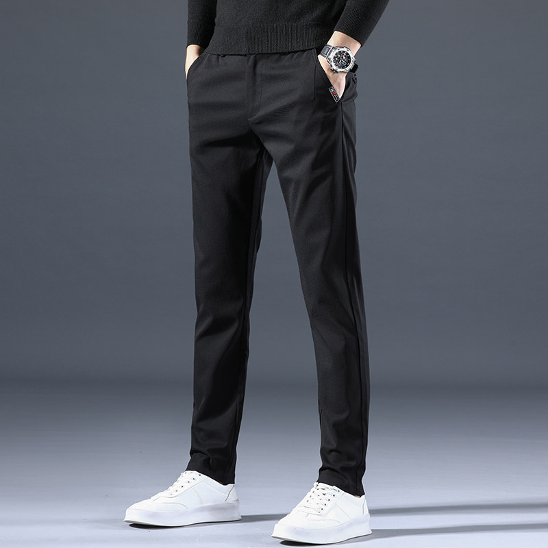 2022 Summer new pants Men's straight cylinder loose elastic trackpants 100 hitch a spring and autumn slim casual long pants
