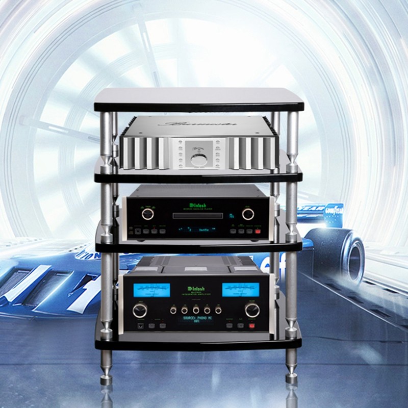 Utenders Audio-visual Power Amplifier Rack Cinema Room room Living room Fever Three-four double layer power amplifier cabinet wood moving cabinet