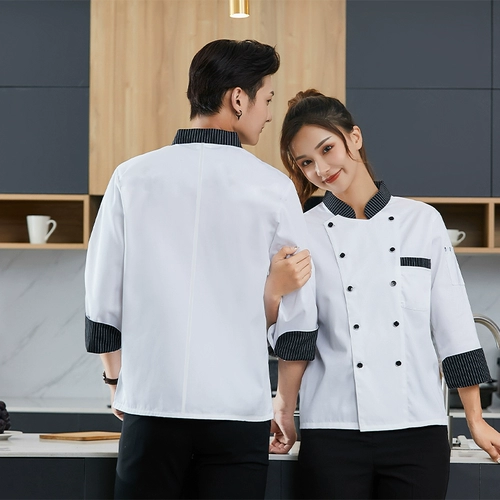 Отель, ресторан, рабочая одежда шеф-повара для мужчин, осенний и зимний ресторан с длинными рукавами, столовая, высококачественная кухонная одежда