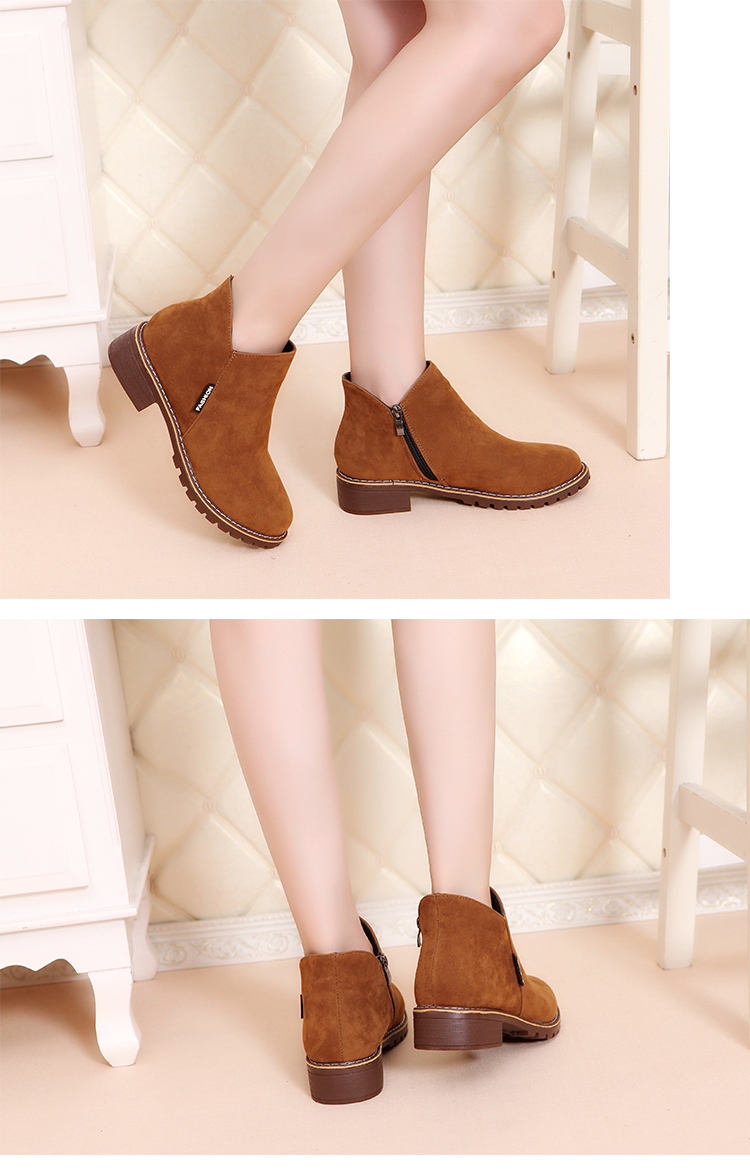 Booties nữ xuân hè 2018 phiên bản mới của Hàn Quốc dày với những đôi bốt Martin đơn giản, giày nữ thời trang trẻ em bốt ngắn boot da