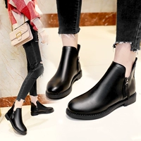 Booties nữ xuân hè 2018 phiên bản mới của Hàn Quốc dày với bốt thấp trẻ em boot ngắn thời trang đầu tròn Anh ngắn boot nữ boot cao cổ nữ