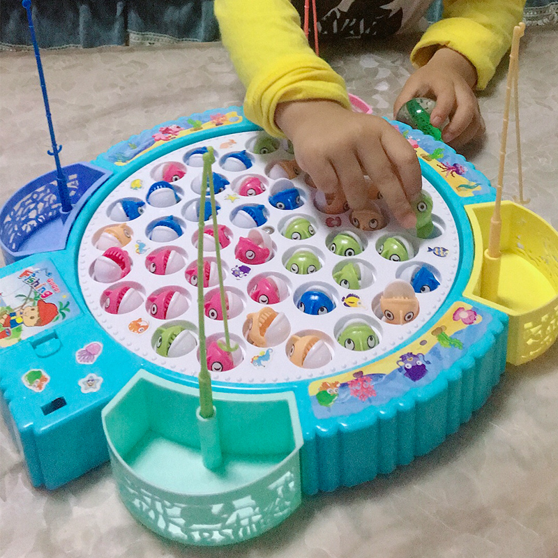 Children's electric fishing toys 2-year-old baby puzzle early education children Xiao Mao fishing pool set magnetic fish boy