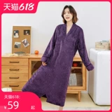 Демисезонная пижама для принцессы, длинная милая коралловая бархатная юбка, фланелевое платье, увеличенная толщина