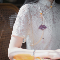 Xiaogongzi retro exquisite handmade buckle flower button fan cheongsam press placket hanging accessories P46