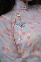 Xiaogongzi original) butterfly love flower) retro Chinese handmade butterfly flower buckle cheongsam Hanfu press placket accessories P60