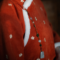 Xiaogongzi original Chinese style retro Republic of China Hanfu cheongsam safe hand-knitted placket clothing accessories pendant