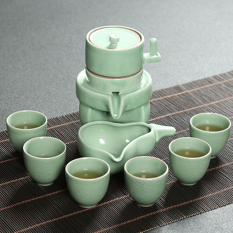 Automatic kung fu tea set lazy household ceramics stone mill make tea tea teapot teacup whole contracted