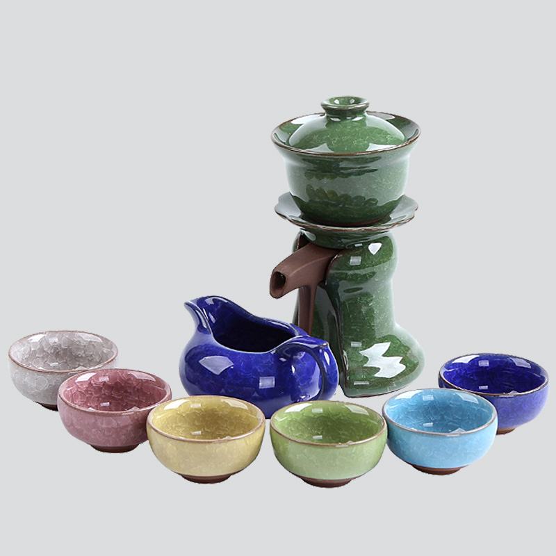 Are young ice crack colorful tea sets a complete set of kung fu tea set automatically ceramic lazy people make tea, since the tea cup