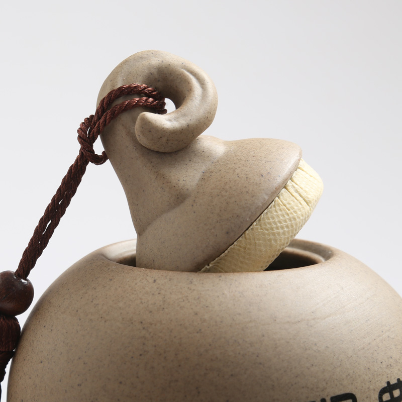Coarse pottery ceramic seal tank size puer tea pot of tea caddy fixings warehouse hoist double store tea POTS moistureproof