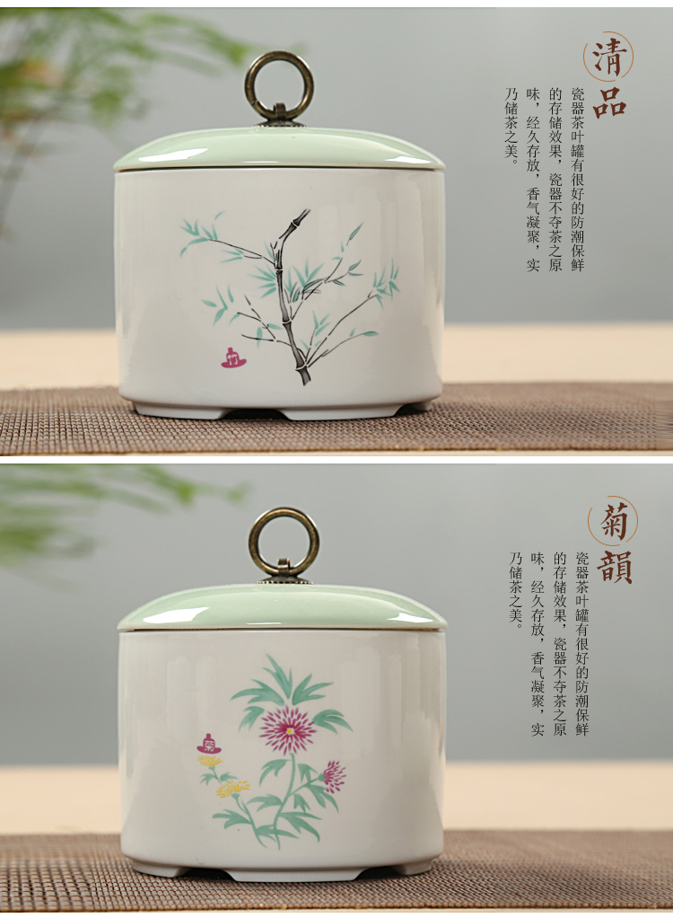 Is Yang large ceramic seal can wake tea caddy fixings tea warehouse storage POTS of tea box white porcelain bales tea pot