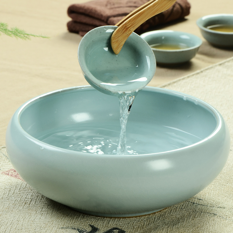 Is Yang large ceramic tea wash to creative imitation song dynasty style typeface elder brother up with tea tea cup kung fu tea cups to wash to writing brush washer head potted flower