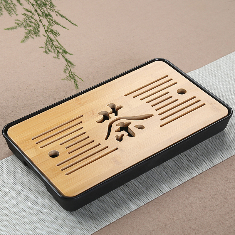 Ceramic Japanese kung fu tea family tea tray was mini size bamboo tea tray melamine contracted dry sea mercifully
