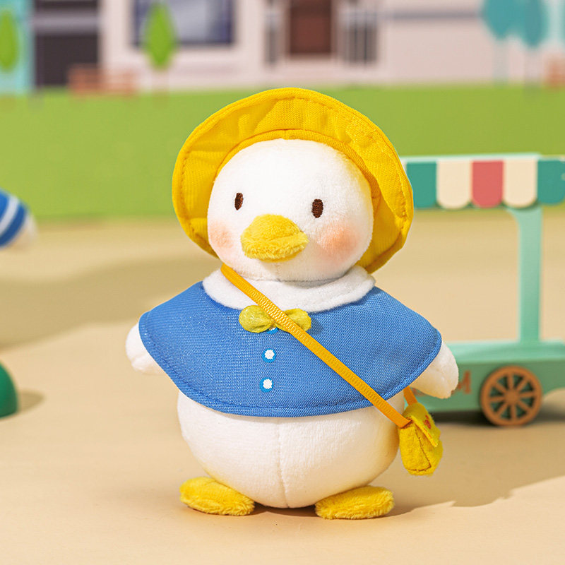 Crooked melon produces big duck plush pendant doll toy birthday gift cute decorative schoolbag doll keychain